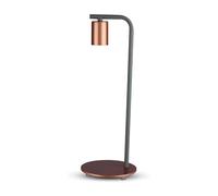 Lampe de table, lampe de salon, noir et bronze, interrupteur en métal, H 42 cm