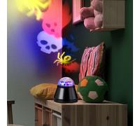 Lampe de table lampe d'appoint lampe de table lampe de chevet Halloween lampe pour enfant, plastique noir, changement de couleur RVB rotatif, H 10,5 cm