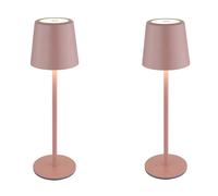 Lampe de table Lampe de table d'extérieur rose LED Touchdimmer Batterie dimmable Lampe de jardin USB, blanc chaud/blanc froid, DxH 8,5x28 cm, lot de 2