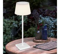 Lampe de table Lampe de table extérieure blanche LED Touchdimmer Batterie dimmable Lampe de jardin USB, blanc chaud/blanc froid, DxH 13x38 cm