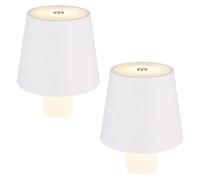 Lampe de table Lampe de table extérieure intérieure Lampe bouteille blanche LED Lampe de jardin Touchdimmer Batterie USB, métal, 1x LED 3W 130lm, DxH 10,6x13 cm, lot de 2