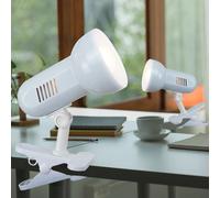 Lampe de table lampe de table lampe à pince lampe de lecture lampe de bureau, spot mobile, métal blanc, 1x douille E27, LxH 15,5x21cm, lot de 2