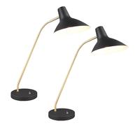 Lampe de table Lampe de table Lampe de chambre à coucher Flexo réglable Lampe de lecture noir or, 1x E27, LxlxH 50x20x54 cm, lot de 2
