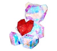Lampe de table Lampe de table Lampe de chambre d'enfant Lampe de salon Aspect cristal Ours, plastique clair rouge, 1x LED, H 17 cm