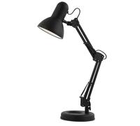 Lampe de table lampe de table lampe de lecture lampe de bureau en métal, noir, joint, longueur de câble 1,5 m, veilleuse, 1x douille E27, HxLxP: 62x42x15,5 cm