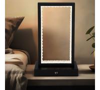 Lampe de table lampe de table lampe en cristal noir variateur tactile lampe à piles LED H 23 cm