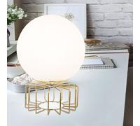 Lampe de table lampe de table ronde verre opale interrupteur laiton métal 15 cm salon chambre