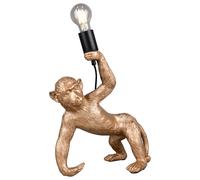 Lampe de table lampe de table singe doré figure de chambre à coucher, interrupteur à câble, 1x E27 douille, LxlxH 31,5x17,5x35,5 cm