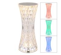 Lampe de table lampe décorative avec lampe de table LED à changement de couleur lampe de salon aspect cristal, couleurs RVB réglables, DxH 8 x 18,5 cm
