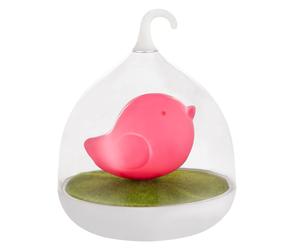 Lampe de table lampe pour enfants lampe décorative LED lumière à piles variateur tactile capteur de lumière de nuit lampe de chambre d'enfant, design oiseau rose, DxH 14x17 cm