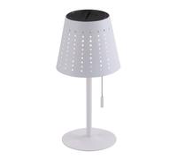 Lampe de table, lampe solaire, éclairage extérieur, lampe de terrasse, minuterie câble USB, batterie rechargeable, interrupteur à tirette dimmable IP44, blanc, 1x LED 2W 155Lm 3000K, DxH 14x30cm