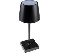 Lampe de table LED 26 cm à intensité variable avec batterie rechargeable, lumière blanc chaud, interrupteur tactile USB-C, sans fil, noire