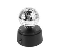 Lampe de Table LED à Boule Miroir Rotative, Alimentée par Piles, Idéale pour les Restaurants, les Bars, L'Extérieur et la Scène.