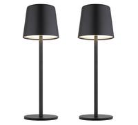 Lampe de table LED Akku Lampe de table CCT Touch Extérieur Intérieur noir opale Lampe de jardin Touchdimmer USB, métal, 2W 50lm blanc chaud-froid, DxH 8,5x28 cm, 2er Set