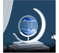 Lampe de Table LED avec sablier 3D motif de sable mouvant, USB, luminaire décoratif d'intérieur, idéal comme cadeau- sable bleu