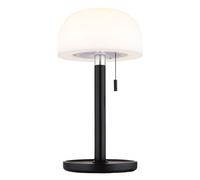 Lampe de table LED champignon Lampe d'extérieur Bambou Lampe de table blanche Lampe de terrasse, interrupteur à tirette, blanc chaud/blanc froid, DxH 15 x 28 cm