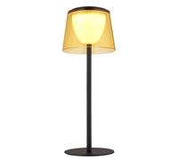 Lampe de table LED d'extérieur Lampe de table batterie Intérieur Extérieur noir Lampe de jardin Touchdimmer USB, couleur pêche, métal, 1,8W 150lm blanc chaud, DxH 13x34 cm