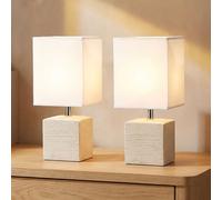Globo Lampe d’appoint Table de Chevet LED Textil Céramique Beige Blanc 2x