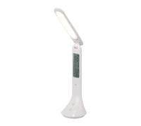 Lampe de table LED Horloge Lampe de bureau Lampe de lecture Lampe de table à intensité variable Calendrier Réveil Thermomètre, 4W 200lm blanc neutre, LxlxH 20x9,5x42,5 cm