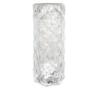 Lampe de table LED, lampe d'appoint, lampe décorative, salon, dimmable, lampe de table en cristal avec effet lumineux, batterie rechargeable, câble USB, blanc chaud/blanc froid, H 21 cm
