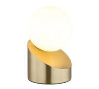 Lampe de table LED Lampe d'appoint Métal laiton mat Boule de verre opale Touch H 16 cm
