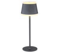 Lampe de table LED lampe de table à piles lampe de table sans fil avec variateur tactile, IP54 résistant aux intempéries dimmable, opale gris métal, 1x LED 4W 220Lm 3000K, DxH 11x38.5cm