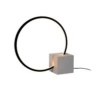 Lampe de table LED noire Lucide Cirkelis, anneau design, variateur tactile 6W