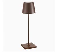 Zafferano Lampe de table Poldina LD1340R3 – LED rechargeable sans fil, tactile, 2200–3000K, Corten