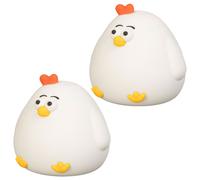 Lampe de table LED pour enfants, 2 lumières, lampe de chambre d'enfant, variateur tactile, silicone blanc, H 11 cm