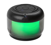 Lampe de table LED Rabalux avec haut-parleur Bluetooth rechargeable noire | RGB Éclairage d'ambiance à intensité variable, lecture de musique sans fil, prise AUX, design compact, batterie rechargeable
