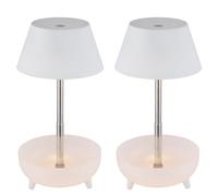 Lampe de table LED rechargeable Touchdimmer Lampe de table Réglable en hauteur Bras télescopique Lampe de chevet blanche Touch, USB, 1W 100Lm blanc chaud, DxH 11,8x22,5 cm, 2 pièces