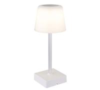Lampe de table LED Touchdimmer Lampe de table accu Lampe d'appoint CCT, métal blanc, 2W 100Lm blanc chaud/froid, DxH 8,5x25,5 cm