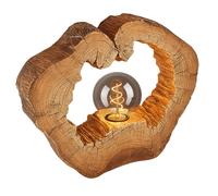 Lampe de table LED Tronc d'arbre Lampe de chevet aspect bois Rondelle d'arbre, plastique, 1x E27 filament LED blanc chaud, LxH 30,5 x 25,5 cm