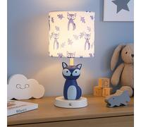 Lampe de table pour enfants Renard Touchdimmer Lampe de chevet Batterie chambre d'enfant Lampe pour animaux, CCT Memory, bleu, 2W 111Lm blanc chaud froid, H 33,5 cm