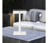 Lampe de table lumineuse d'extérieur LED variateur tactile batterie lampe de table lampe de jardin avec chargement sans fil, aluminium blanc, 3W 210lm 2700K, LxlxH 10x17,5x33 cm, Sigor 450090140