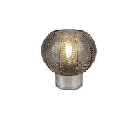 Lampe de table moderne chrome verre fumé E27 Monet