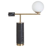 Lampe de table Moderne en Métal avec Base en Marbre Forme d'Ampoule Noir et