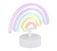 Lampe de table néon arc-en-ciel chambre d'enfant lampe néon déco batterie, plastique blanc, LED 2W, LxBH 22,5x10x19,5 cm