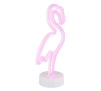 Lampe de table néon Flamingo chambre d'enfant Lampe néon décorative batterie, plastique blanc, LED 2W rose, H 33 cm
