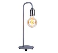 Lampe de table nickel mat lampe de table rétro en métal lampe de table rétro gris industriel, télécommande dimmable, LED RGB 8,5W 806Lm blanc chaud, HxP 43,8x15 cm