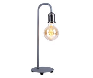 Lampe de table nickel mat lampe de table rétro en métal lampe de table rétro gris industriel, télécommande dimmable, LED RGB 8,5W 806Lm blanc chaud, HxP 43,8x15 cm