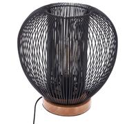 Lampe de table Noda noire en fer et bois