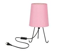Lampe de table noire abat-jour rose E14 40W Candellux