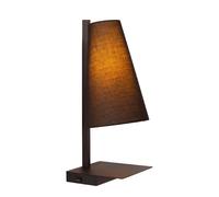 Lampe de table noire moderne abat-jour conique E27 60W avec USB Lucide GREGORY