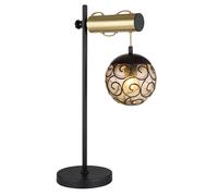 Lampe de table orientale Lampe de salon Lampe de table réglable en hauteur Lampe d'appoint noir or, 1x E27, LxH 34 x 55 cm