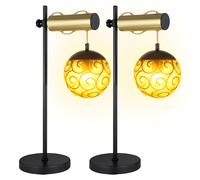 Lampe de table orientale Lampe de salon Lampe de table réglable en hauteur Lampe d'appoint noir or, 1x E27, LxH 34 x 55 cm, lot de 2
