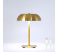 Lampe de table rechargeable sans fil, LED à intensité variable, interrupteur tactile, champignon, lampe de chevet portable sans fil 3 couleurs pour chambre à coucher, restaurant, bar