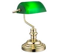 Lampe de table lampe de banquier lampe de bureau en laiton lampe de bureau vert, 1x E27, LxPxH 25x19x36 cm, étude