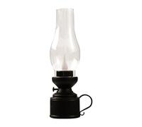 Lampe de Table rétro sans Flamme, Lampes à pétrole à LED, Tables de Chevet, Lampes à Huile, alimentées par Batterie, Bougie rétro, décoration de Chambre à Noël Jardin Intérieur (Black, 5.5x18cm)