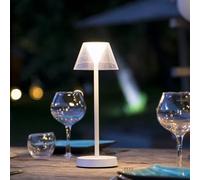 Lumisky Lampe de table sans fil BEVERLY LED blanc chaud Plastique H34 cm Blanc